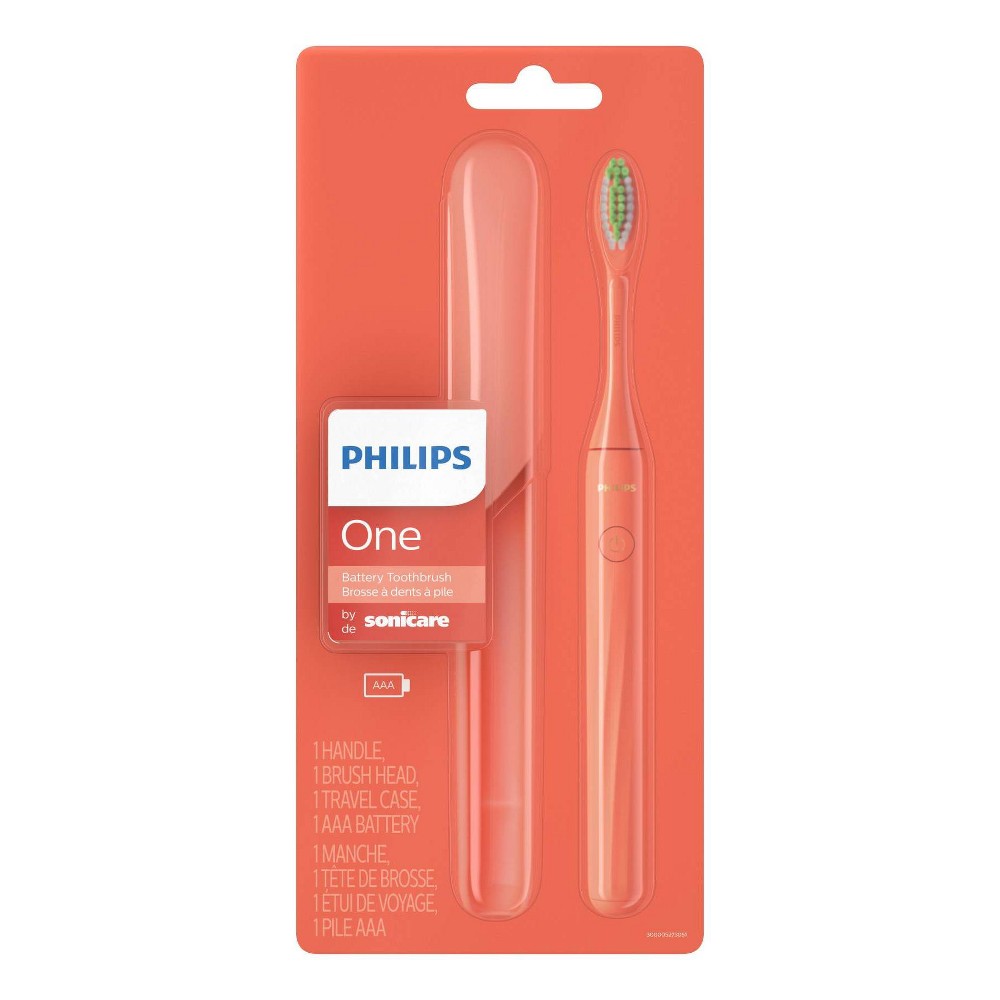 Photos - Electric Toothbrush Philips One by Sonicare Battery Toothbrush - HY1100/01 - Coral