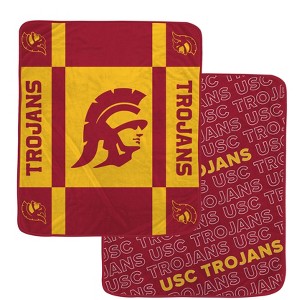 NCAA USC Trojans Reverse Block Double Sided Ultra Cozy Blanket - 1 of 1