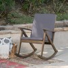 Rustic Acacia Wood Accent Chair, Wood Rocking Chair with Water-Resistant Cushions, Armchair for Porch, Garden or Bedroom -Christopher Knight Home - 3 of 4