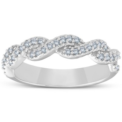 Pompeii3 1/4ct Diamond Infinity Wedding Ring 14k White Gold - Size 6.5 ...