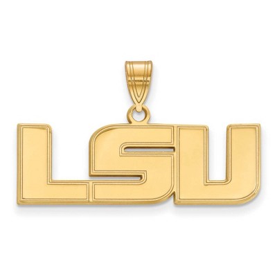 Black Bow Jewelry 14k Yellow Gold Louisiana State Fighting Tigers NCAA Medium Pendant