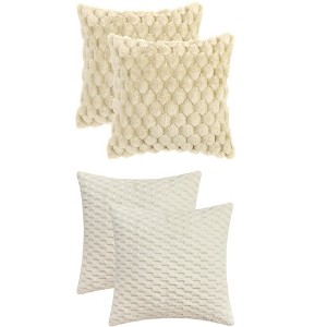 REGALWOVEN 4 Pcs Solid Soft Throw Pillow Covers for Sofa Couch 16" x 16" - 1 of 4