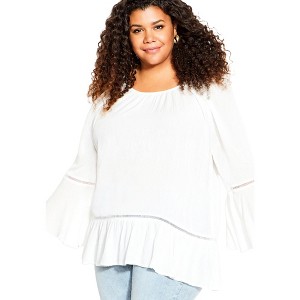 Avenue Women's Plus Size Sleeve Detail Tunic - 1 of 4