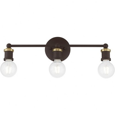 Bronze and Antique Brass 3-Light Vanity Sconce
