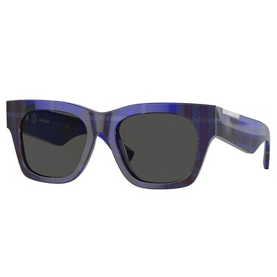 Burberry BE 4424 411487 Womens Square Sunglasses Check Blue 52mm