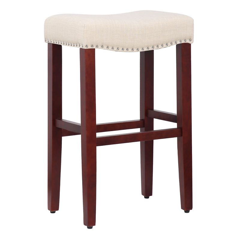 WestinTrends 29" Upholstered Backless Saddle Seat Bar Stool, 3 of 4