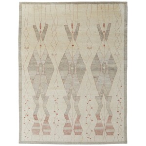 Kasbah Transitional Diamond Tan/Gray/Red Area Rug - 1 of 4