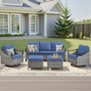 Buenhomino Outdoor Patio Furniture Sets, All-Weather PE Wicker Seating with Swivel Chairs, Sofas, Ottomans & Tables for Garden, Deck & Porch - 2 of 4