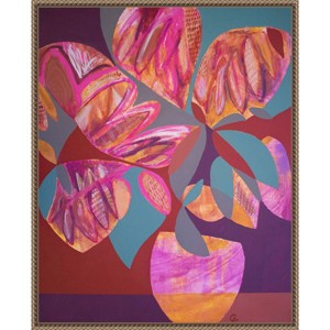 23"x28" Pink Flowers by Gabriela Avila - Amanti Art: Hand-Stretched, Lithograph, Vertical Wall Art - 1 of 4