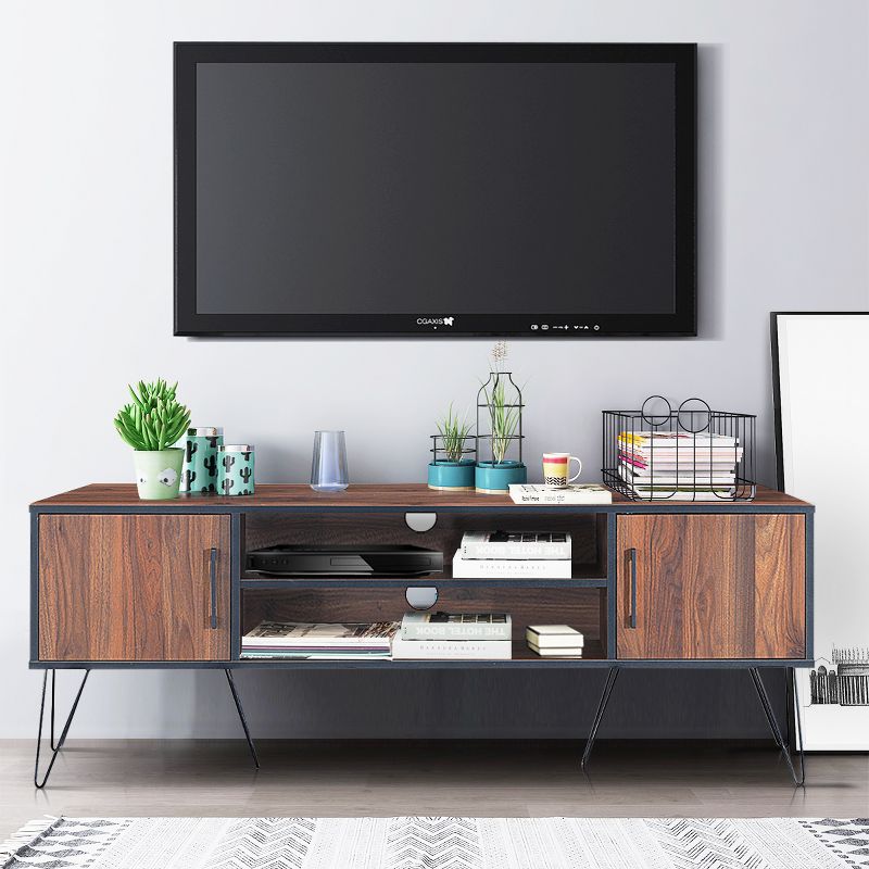 TV Stand Media Center Storage Cabinet & Shelf Hold up to 60''TV W/ Metal leg, 5 of 11