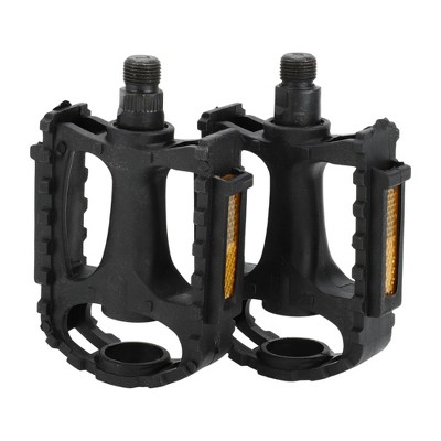 Unique Bargains Cycling Bicycle Pedal 9/16" Spindle Plastic for Road Mountain BMX MTB Bike Black