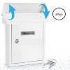 SereneLife SLMAB01 Home Indoor Outdoor Galvanized Steel Metal Wall Mount Locking Mailbox Newspaper Holder with View Window and Keys, White (2 Pack) - image 2 of 4