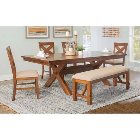 6pc Jackson Extendable Dining Table Set Hazelnut Powell Company Target