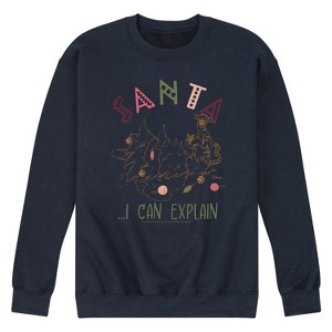 Men's - Winnie the Pooh - Christmas Tigger - Santa, I Can Explain Graphic Fleece Sweatshirt - 1 of 4