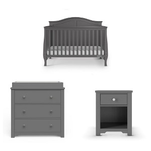 Child Craft Camden Crib, Dresser, and Nightstand Nursery Set, 3-Piece, Includes 4-in-1 Convertible Crib, 3 Drawer Dresser, and Nightstand - 1 of 4