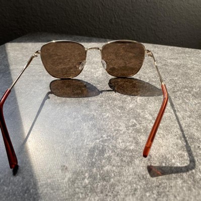 Men's Rectangle Square Metal Sunglasses - Goodfellow & Co™ Gold : Target