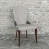 LeisureMod Havana Modern Leather Dining Chair – High Back Side Chair with Curved Backrest and Rubberwood Legs for Kitchen and Dining Room Set of 2 - 2 of 4