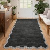 Washable Scalloped Area Rug, Soft Non-Slip Large Area Carpet for Bedroom, Living Room, Dining Room, Nursery, Modern Farmhouse Style - 2 of 4