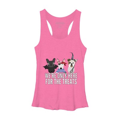 Women's Design By Humans Dog Halloween - We're Only Here For The Treats By PedigreePrints Racerback Tank Top