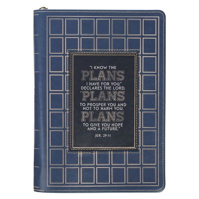Journal Classic Zip Blue Grad Plans Jer. 29:11 - (Leather Bound)