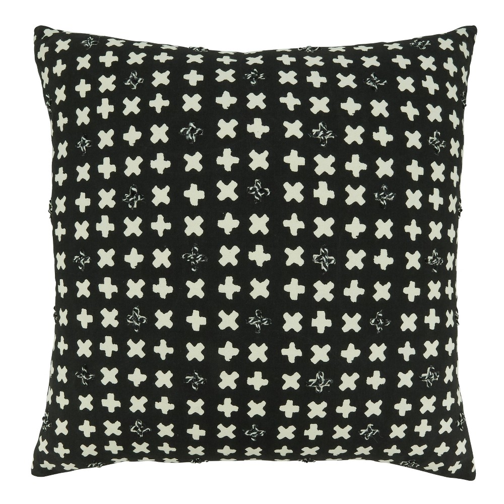 Photos - Pillow 20"x20" Oversize Embroidered Crosses Design with Poly Filling Square Throw