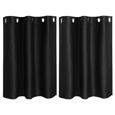 2 Pcs Polyester Blockout Solid color Curtain Tiers - PiccoCasa