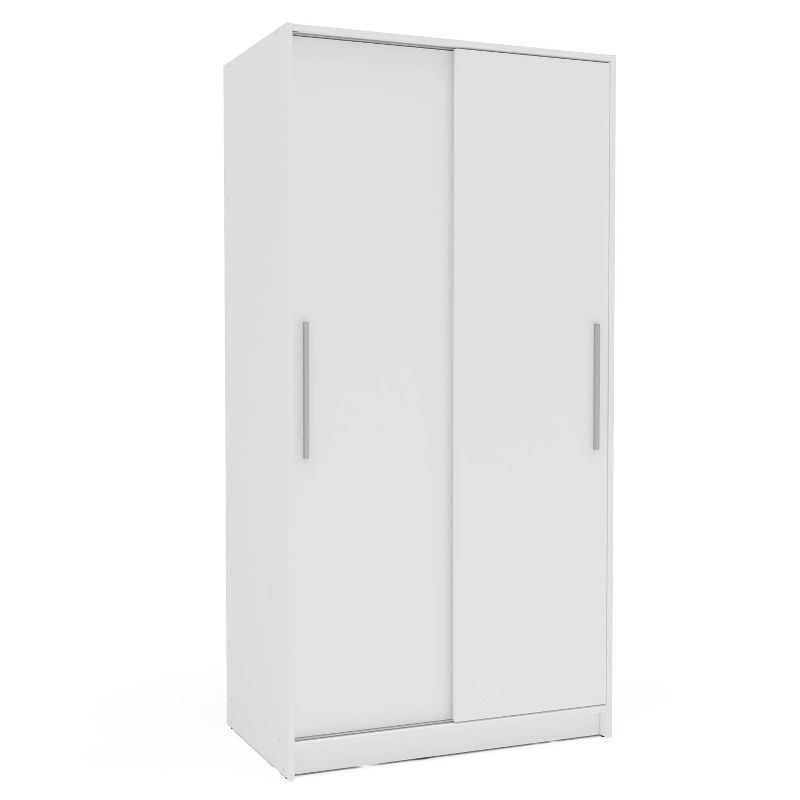 Denmark 2 Sliding Doors Clothing Armoire White - Polifurniture, 5 of 10
