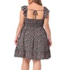 Agnes Orinda Women's Plus Size Sweetheart Neck Back Tie Ruffle Cap Sleeve Floral Sundresses - 4 of 4