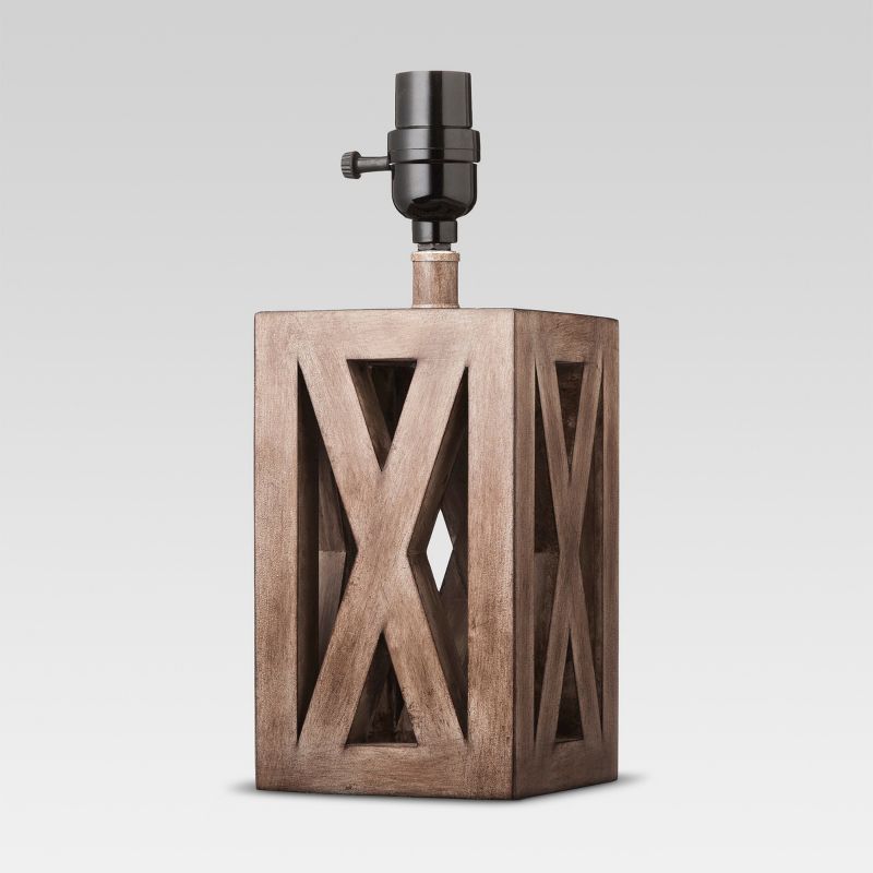 Washed Wood Box Small Lamp Base Brown - Threshold&#153;, 1 of 6