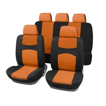 2pcs Universal Car Seat Belt Cover Pads Shoulder Seatbelt Pads Cover Faux  Leather Hole Black Orange 
