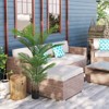 Gulches Simulate green plastic 15-leaf flower boxes arranged loose tail flooring to decorate outdoor home planters 2pcs/set - 3 of 4