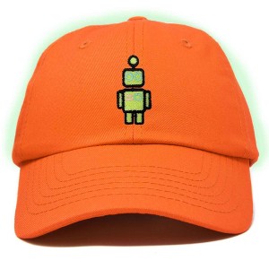 Dalix Robot Embroidered Glow in the Dark Retro Dad Hat Cotton Baseball Cap Adjustable Mens - 1 of 4