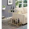 Royal Crest 2 Tier Acrylic Glass Bar Cart Gold/Glass - Breighton Home: Tempered Shelves, Swivel Wheels - 2 of 4