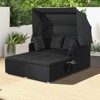 Tangkula Patio Rattan Daybed with Retractable Canopy Wicker Sun Lounger with 2 Foldable Side Panels Thick Seat & Back Cushions - 3 of 4