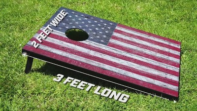 GoSports Football Field Cornhole Set with Bean Bags and Case