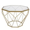 LeisureMod Malibu 23" Octagon End Table with Glass Top - 2 of 4
