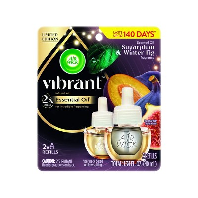 Air Wick Vibrant Scented Oil Air Freshener Refills - Sugarplum & Fig - 1.34 fl oz/2ct