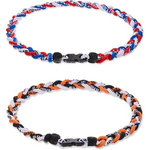 Baseball Necklaces Three Braided Rope Titanium Necklace for Team Gifts Boys Men Player Softball Fans Sports - 1 of 4