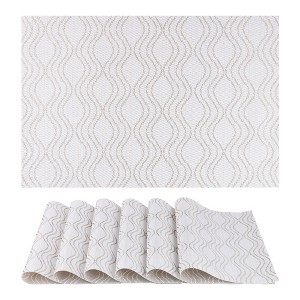 REGALWOVEN Placemats Set of 6 Plastic Placemats for Dining Table Decor - 1 of 4