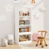 YONWAY 4-Tier Kids Bookshelf, Space-Saving Bookcase, Kid-Friendly Book Organizer for Nursery, Bedroom & Living Room, White - 2 of 4