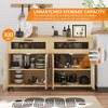 Sideboard Buffet Cabinet, Accent Storage Cabinet with LED Light & Power Outlets, Freestanding Sideboard Storage Cabinet with 4 Rattan Doors - 4 of 4