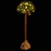 vidaXL Modern Tropical Artificial Palm Tree with LEDs- Indoor/Outdoor Green and Brown PVC Decorative Tree with 200 LED Lights, 82.7" in Height - 3 of 4