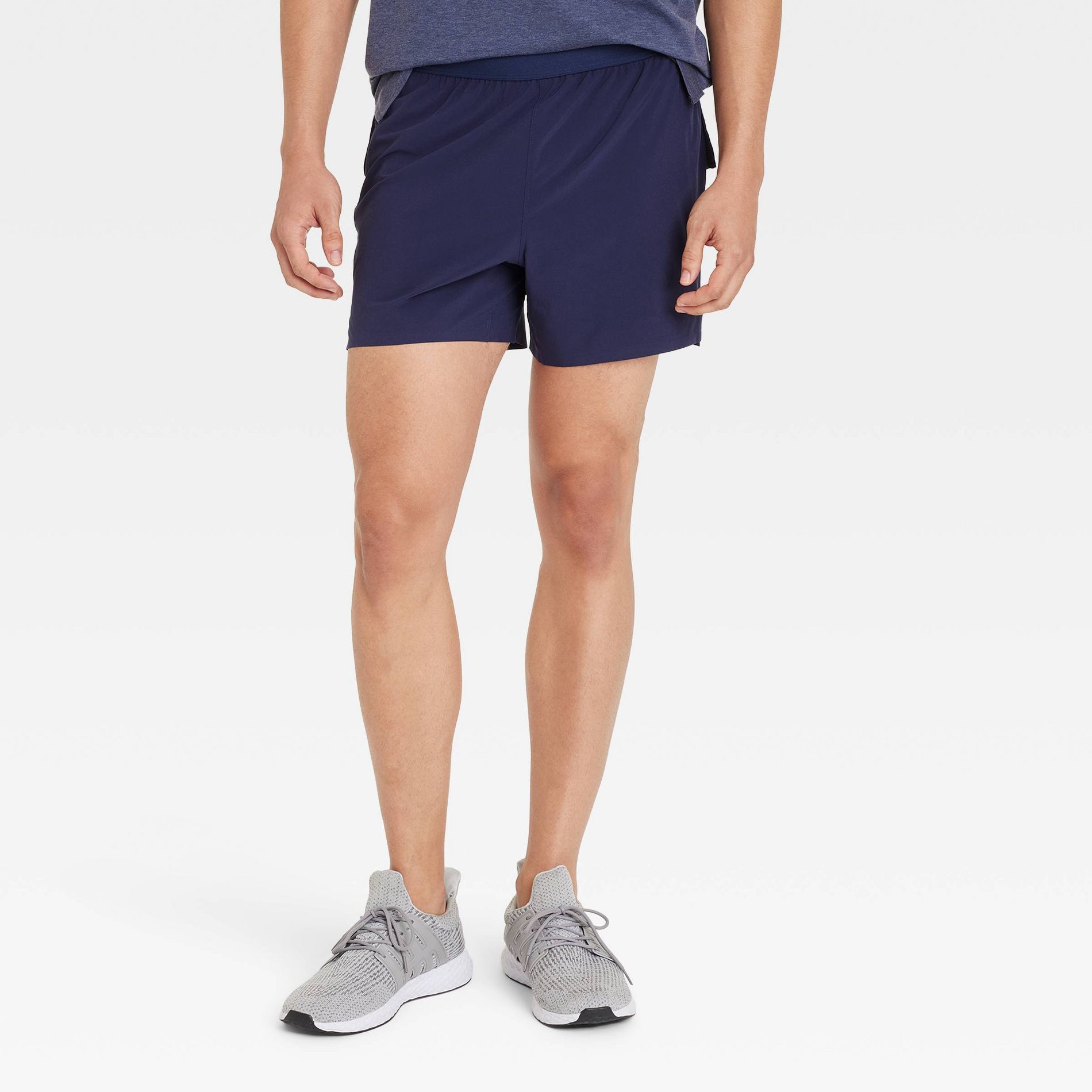 Men's Active Light Brief Lined Run Shorts 5" - All In Motion™ Navy Blue L