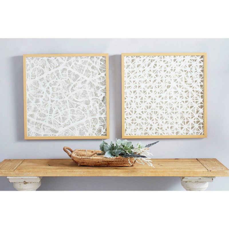 23.5&#34; x 23.5&#34; Modern Large Square Abstract Art White Paper Shadow Box Wall Decor - Olivia &#38; May, 2 of 4