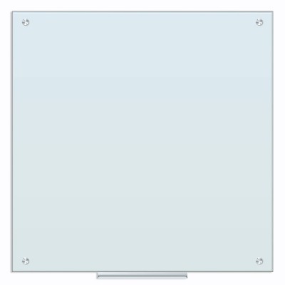 U Brands 36" Magnetic Glass Dry Erase Board Frameless, White Frosted Surface