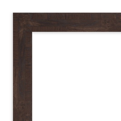 Fresco Dark Walnut Wood Rectangular Bathroom Vanity Mirror