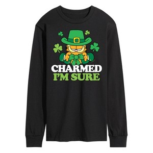 Men's - Garfield - Charmed I'm Sure St. Patrick's Day Long Sleeve Graphic T-Shirt - 1 of 4