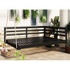 Full Size Acacia Wood Garden Porch Swing Bed,Wooden Outdoor Patio Hammock Swing Chair with Ropes,2 Person Hanging Patio Chair-Coolbibila - 3 of 4