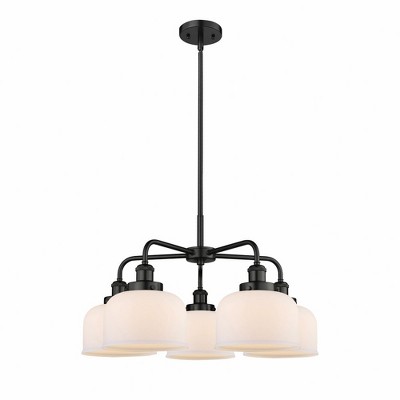 Bell - 5 Light Stem Hung Chandelier In Art Deco Style-14.75 Inches Tall and 26 Inches Wide