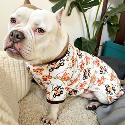 Paaaawaters Dog Jumpsuit Cute Cartoon Animal Print Velvet Puppy Warm Clothes